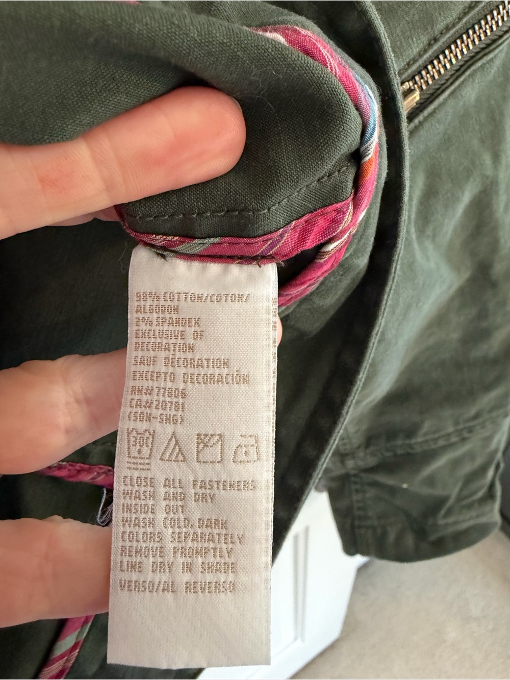 Vintage Tommy Hilfiger Olive Military Utility Jacket Y2K Zip Sleeve Size 12 - Picture 6 of 7